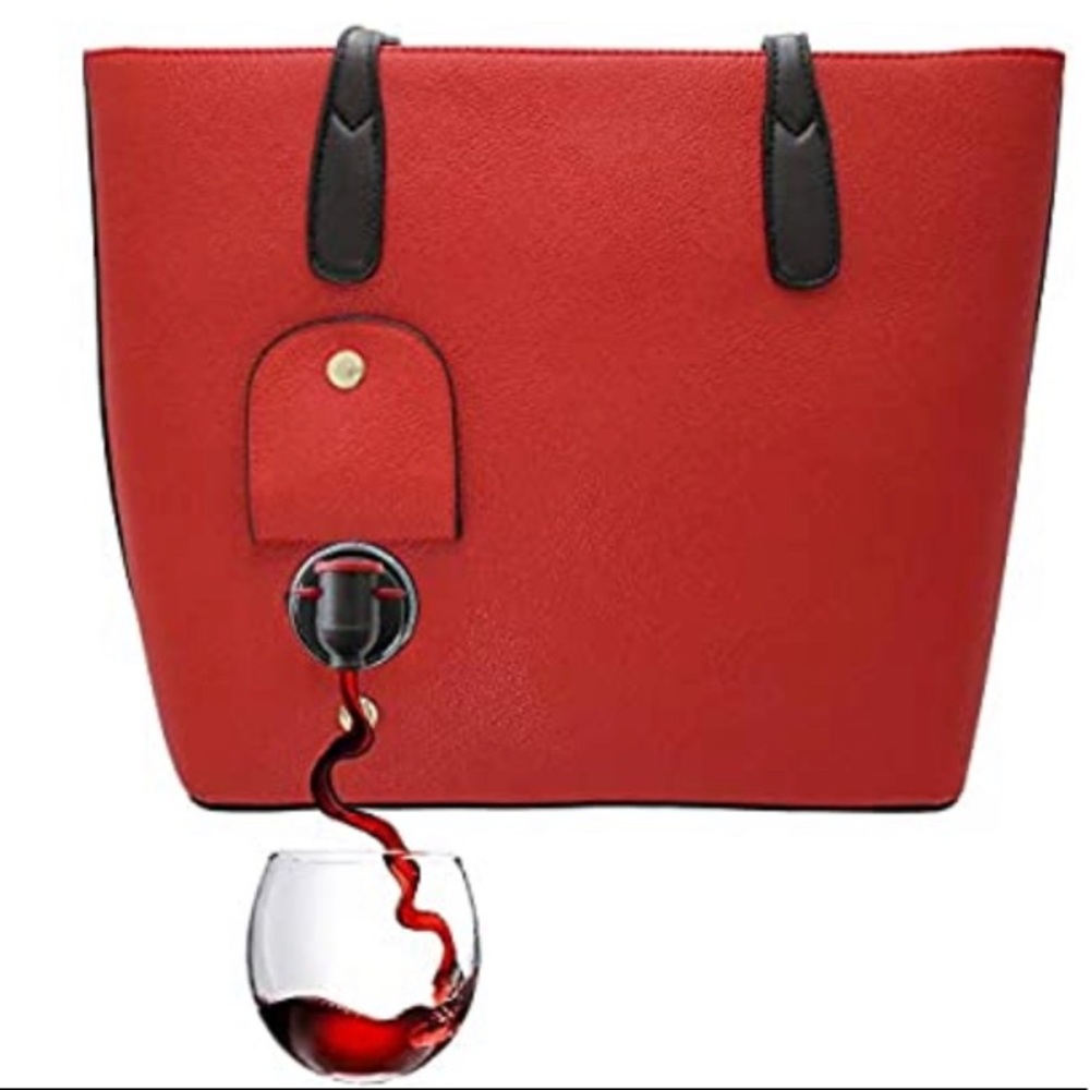 NWT large red Wine Tote Handbag
